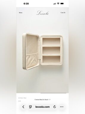 Lexxola Beige Travel Jewelry Organizer Case